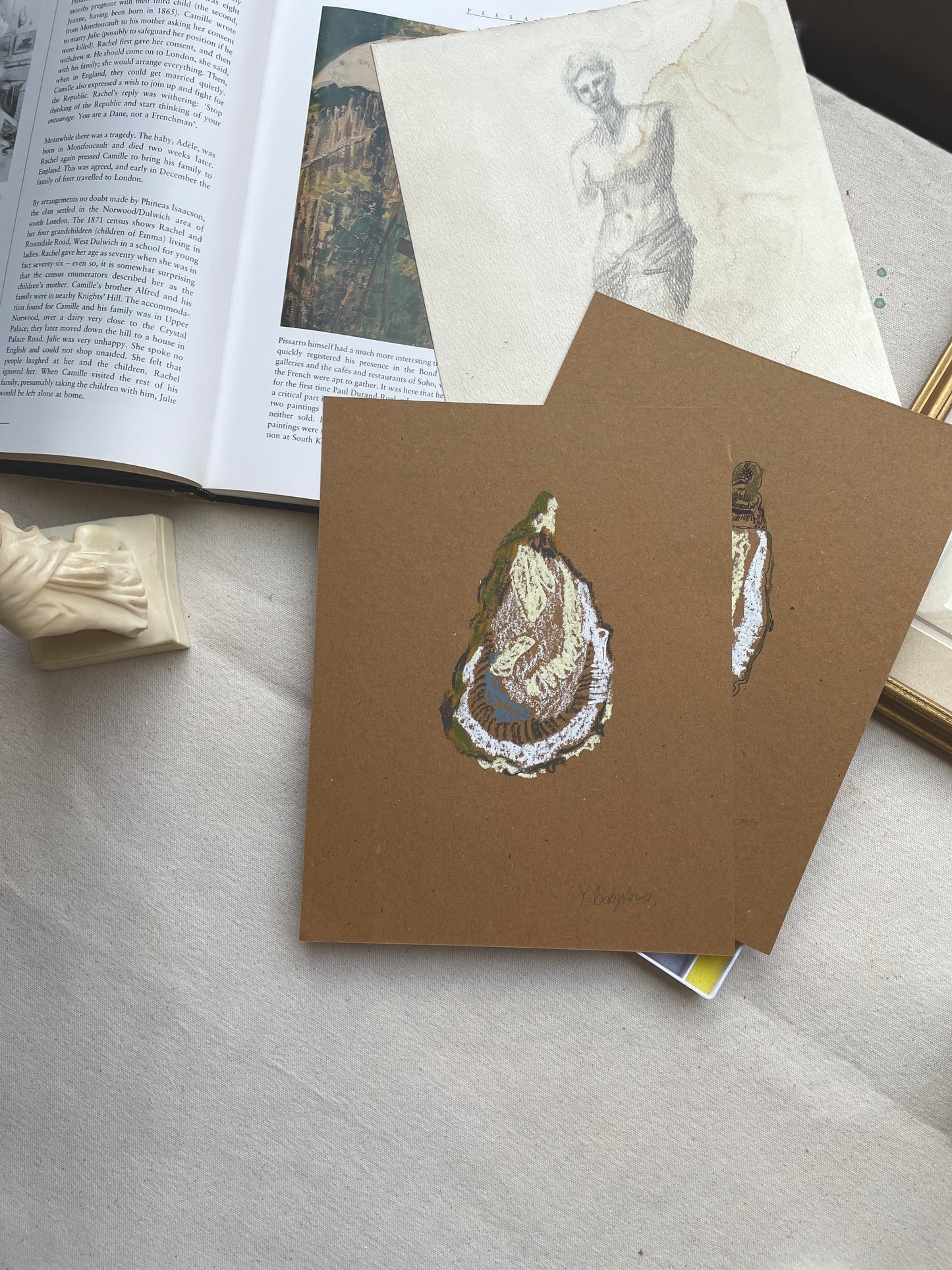 unframed painting