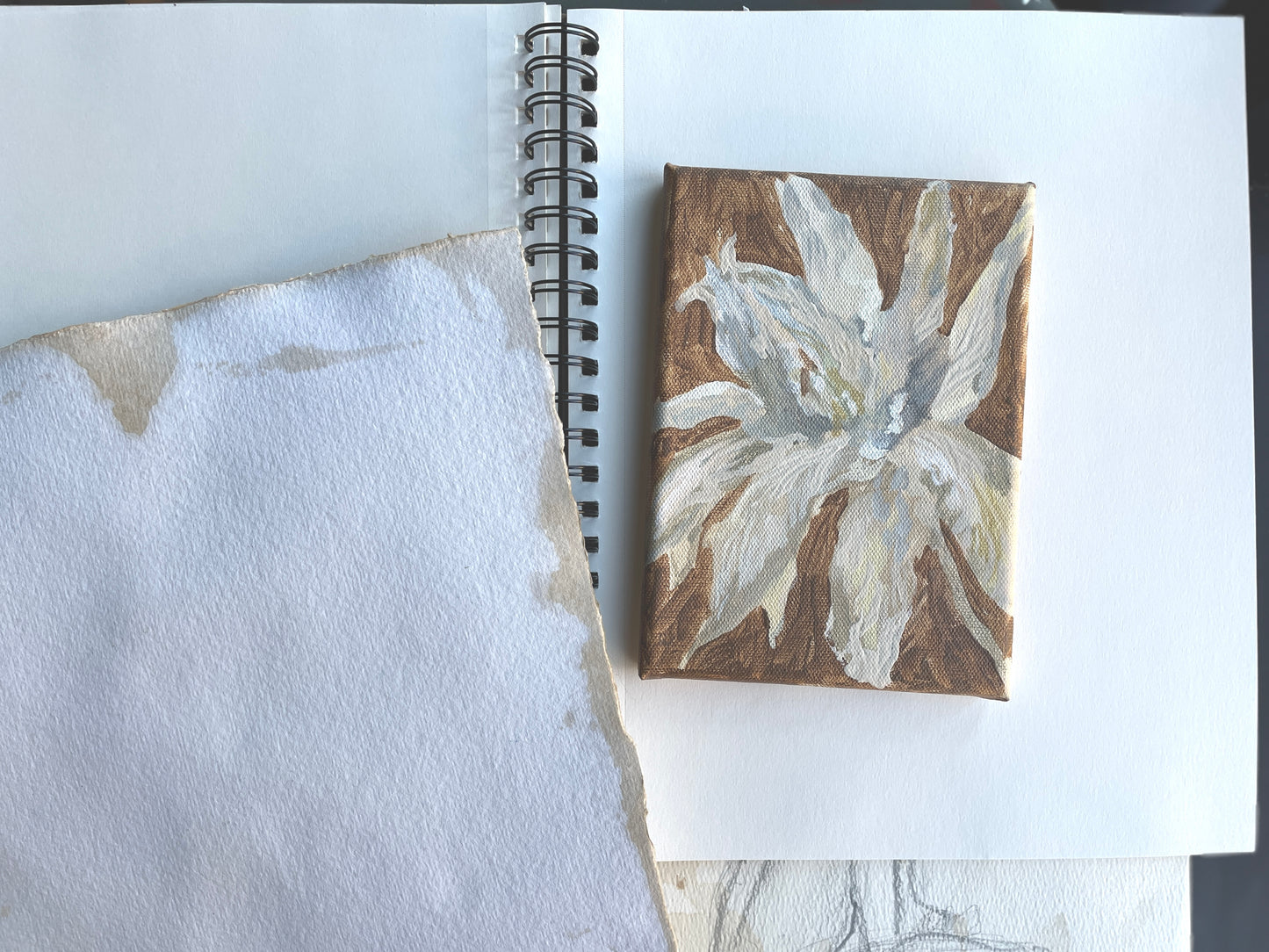 beige art colorful canvas
