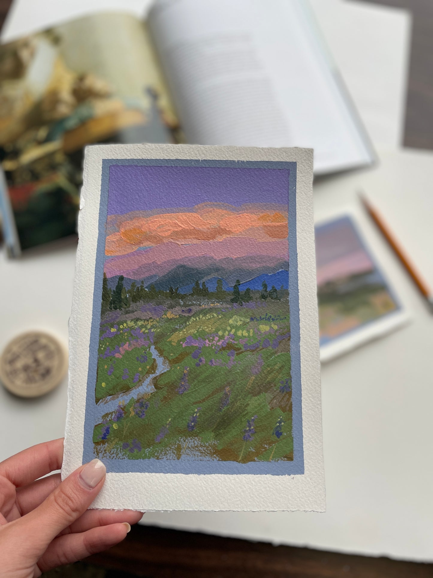 X SOLD. Lavender landscape.