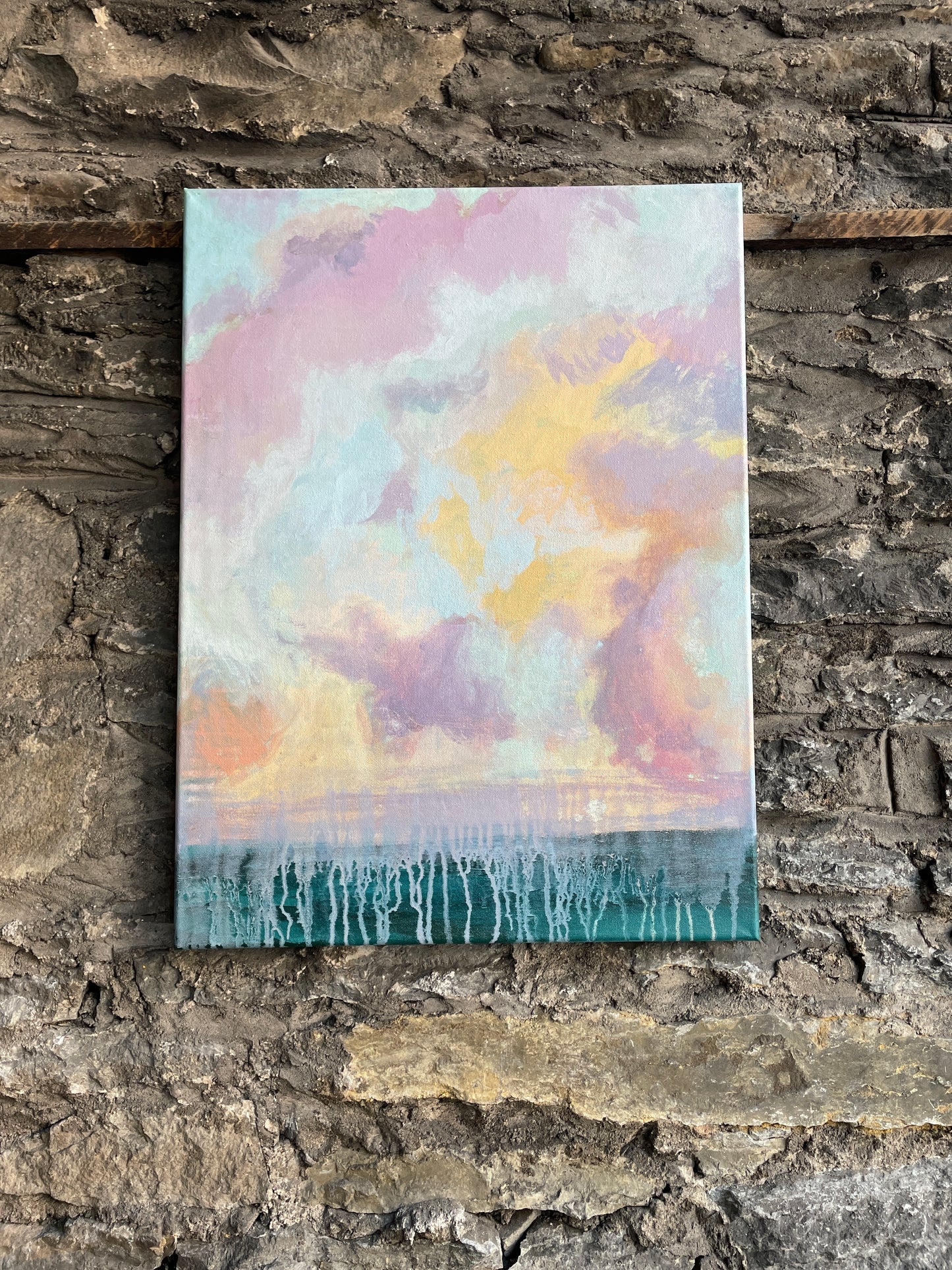 Beautiful cloud painting in calming colors