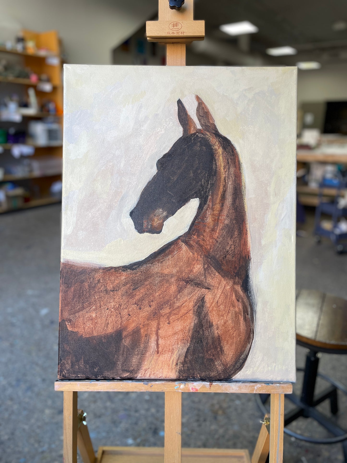 Neutral horse silhouette on yellow