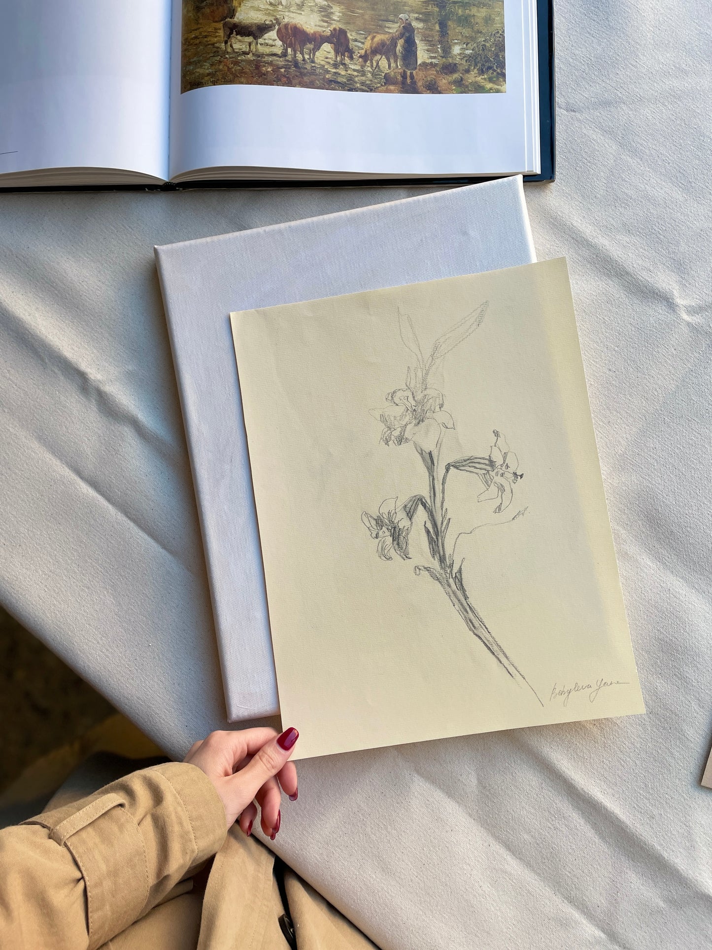 Timeless and classic hand-drawn floral artwork