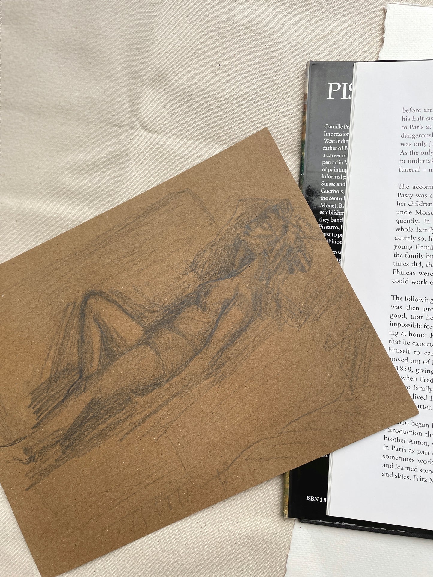 Unique figure sketch on craft paper