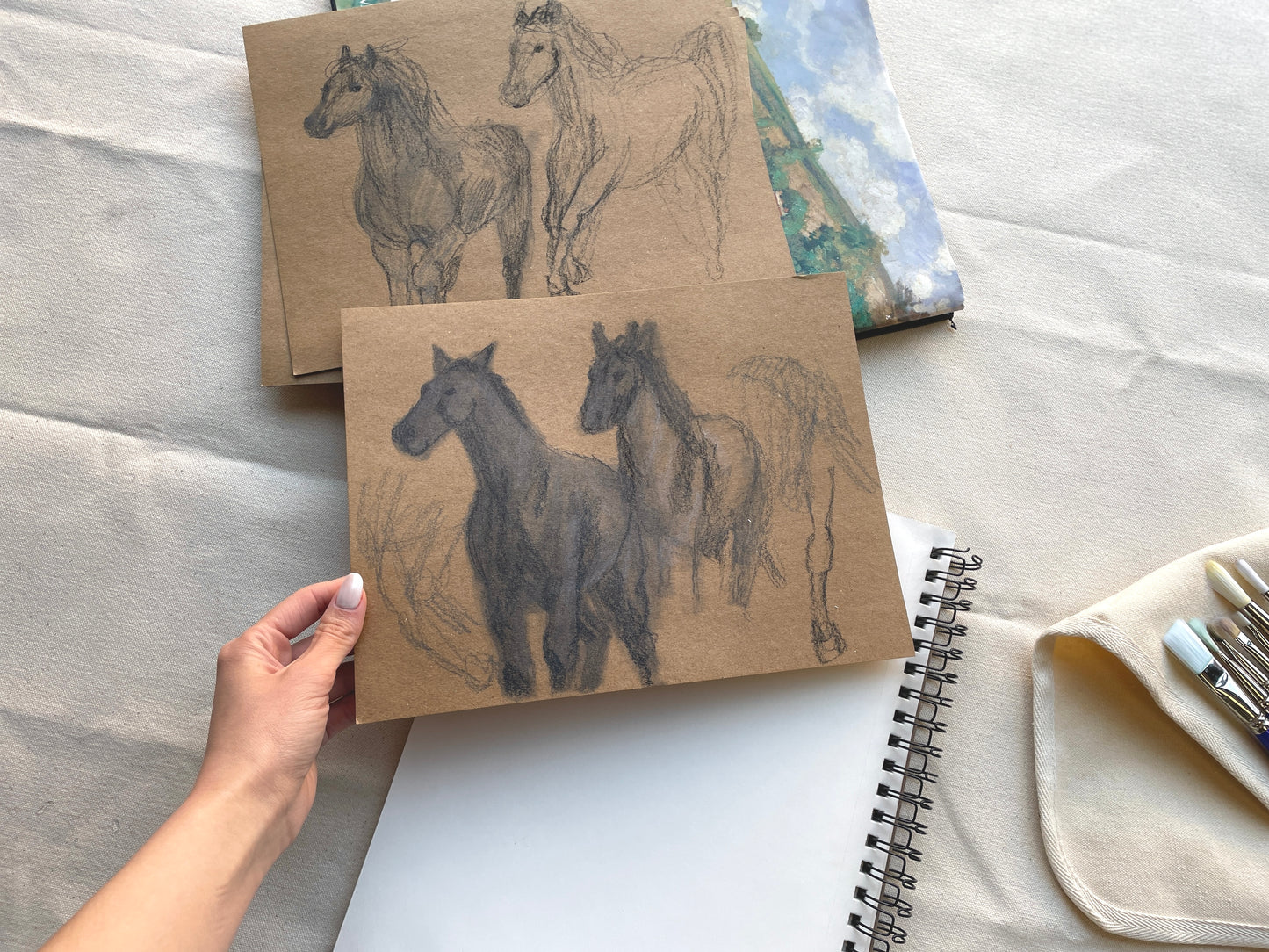 Graphite Study of Horses in Motion