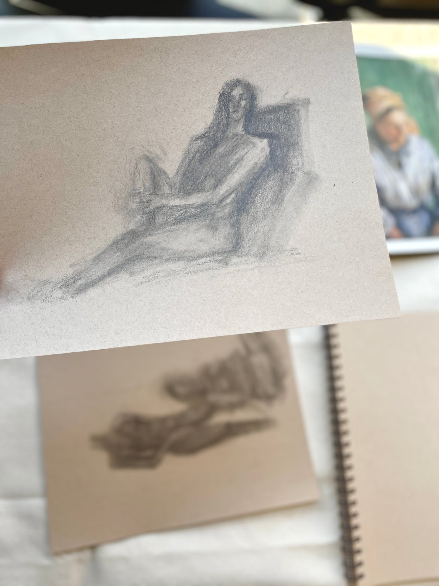 Clean and precise figure drawing of a woman in minimalist style