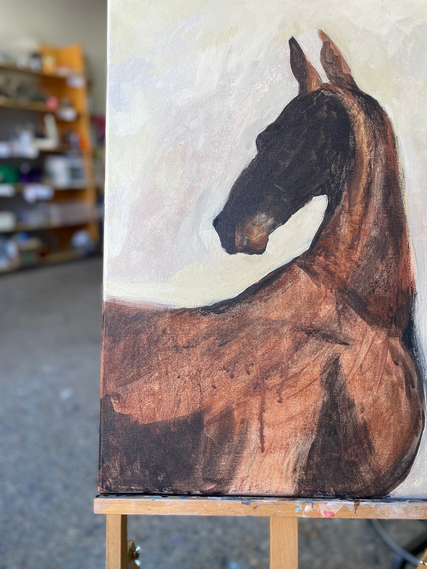 Equestrian mixed media art